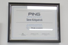 Steve Kirkpatrick-Ping Academy accreditation and KZG Club Fitter certificate